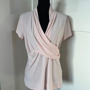 NWT DKNY Surplice light pink top